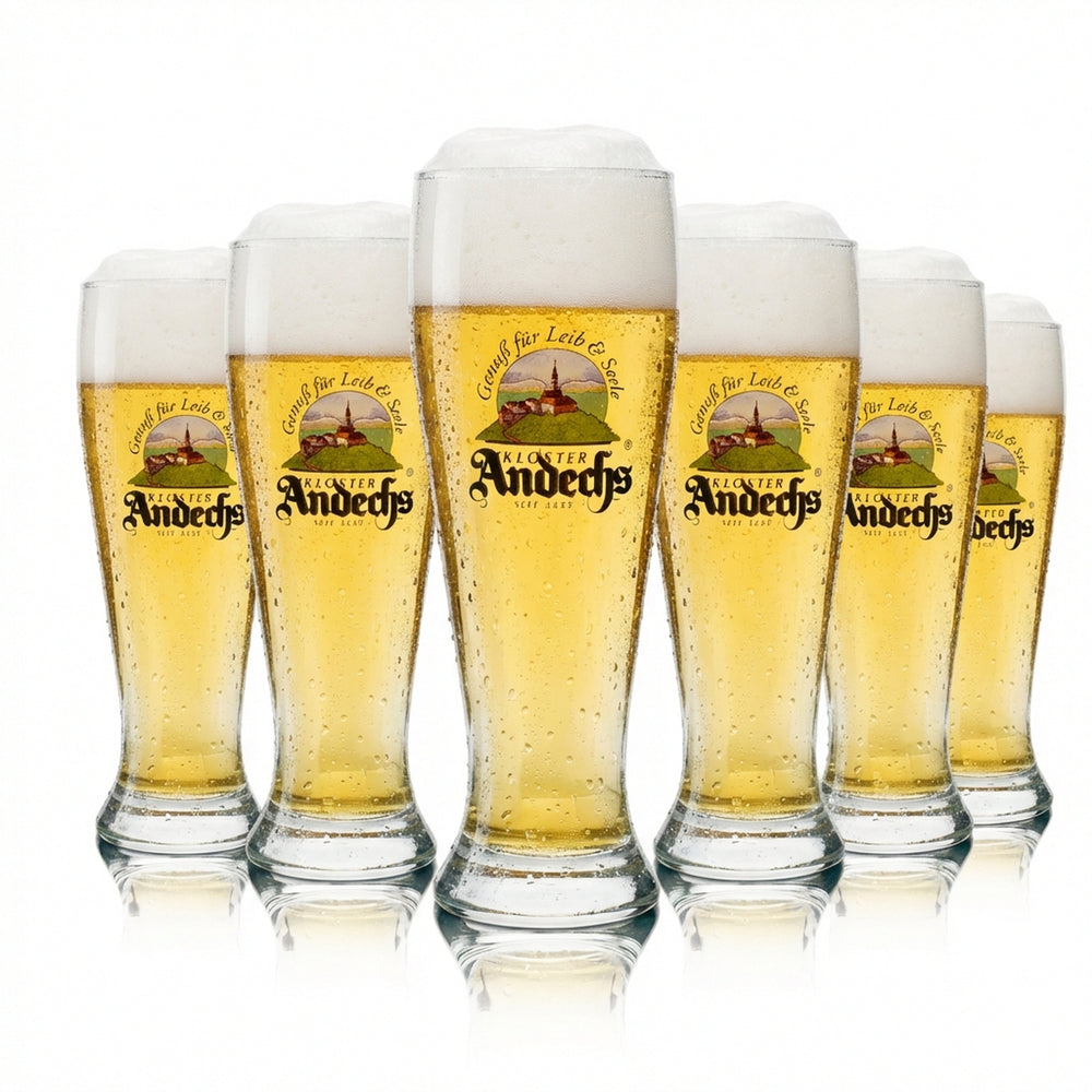 6x Kloster Andechs Bier Glas 0,5l Weizen