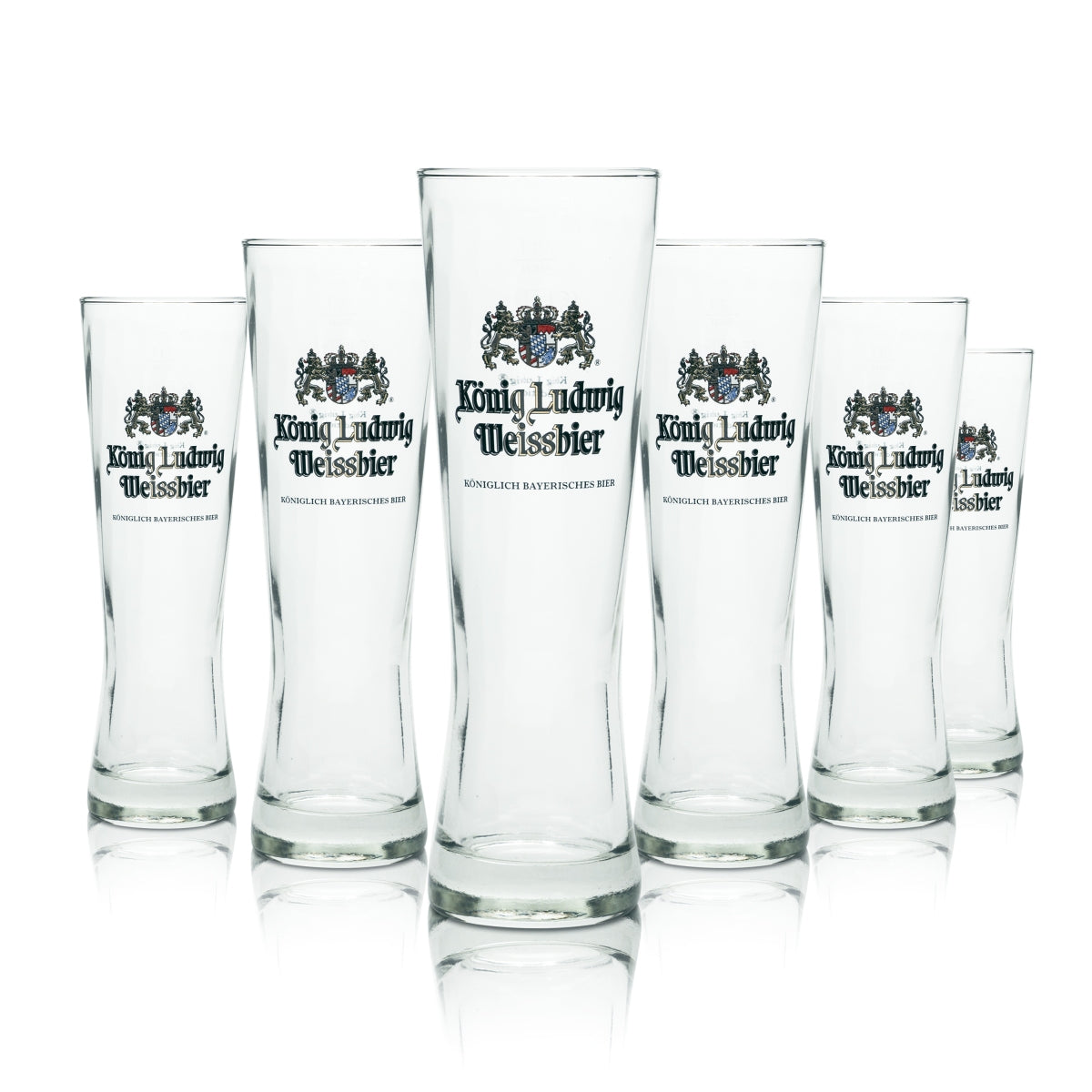 6x König Ludwig Bier Glas 0,3l Weißbier Hefe Weizen Pokal Gläser Gastro Geeicht