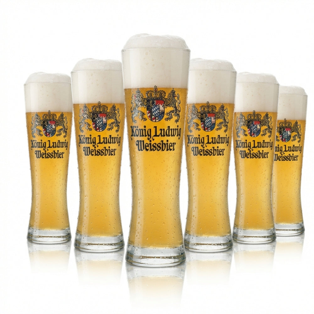 6x König Ludwig Bier Glas 0,3l Weizen Rastal