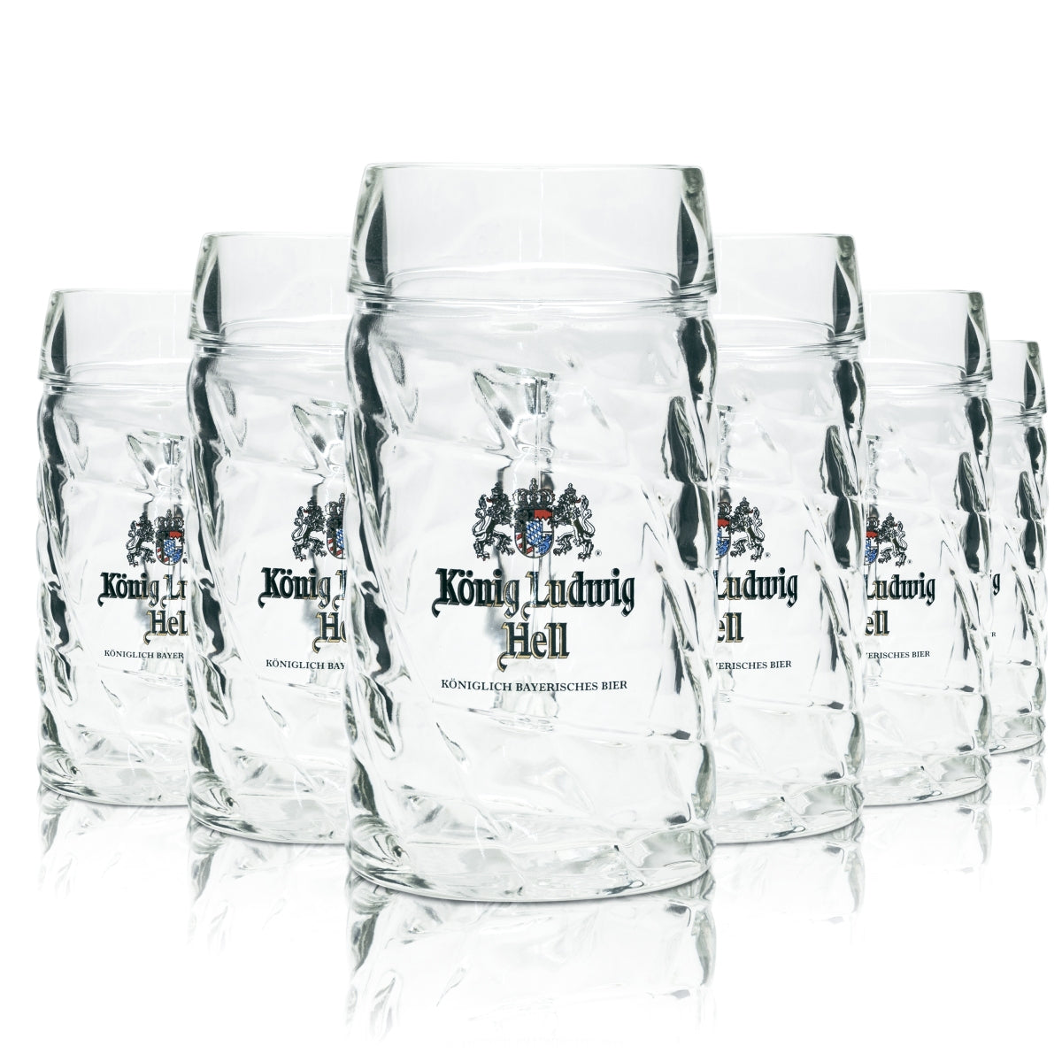 6x König Ludwig Bier Glas 0,5l Krug Raute Seidel Sahm Relief Gläser Henkel Krüge – Ansicht 2