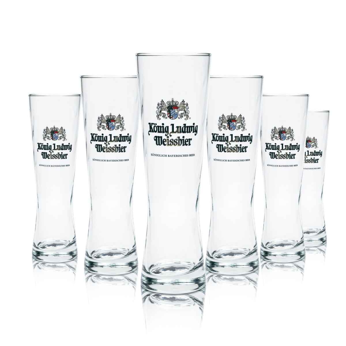 6x König Ludwig Bier Glas 0,5l Weissbier Gläser Exklusiv Weizen Hefe Bayern Beer