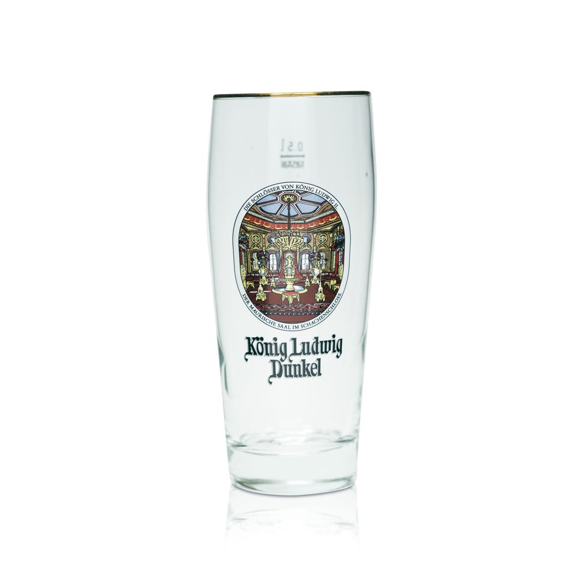 6x König Ludwig Bierglas 0,5l Willi Becher Gläser Dunkel Edition Goldrand Gastro – Ansicht 2