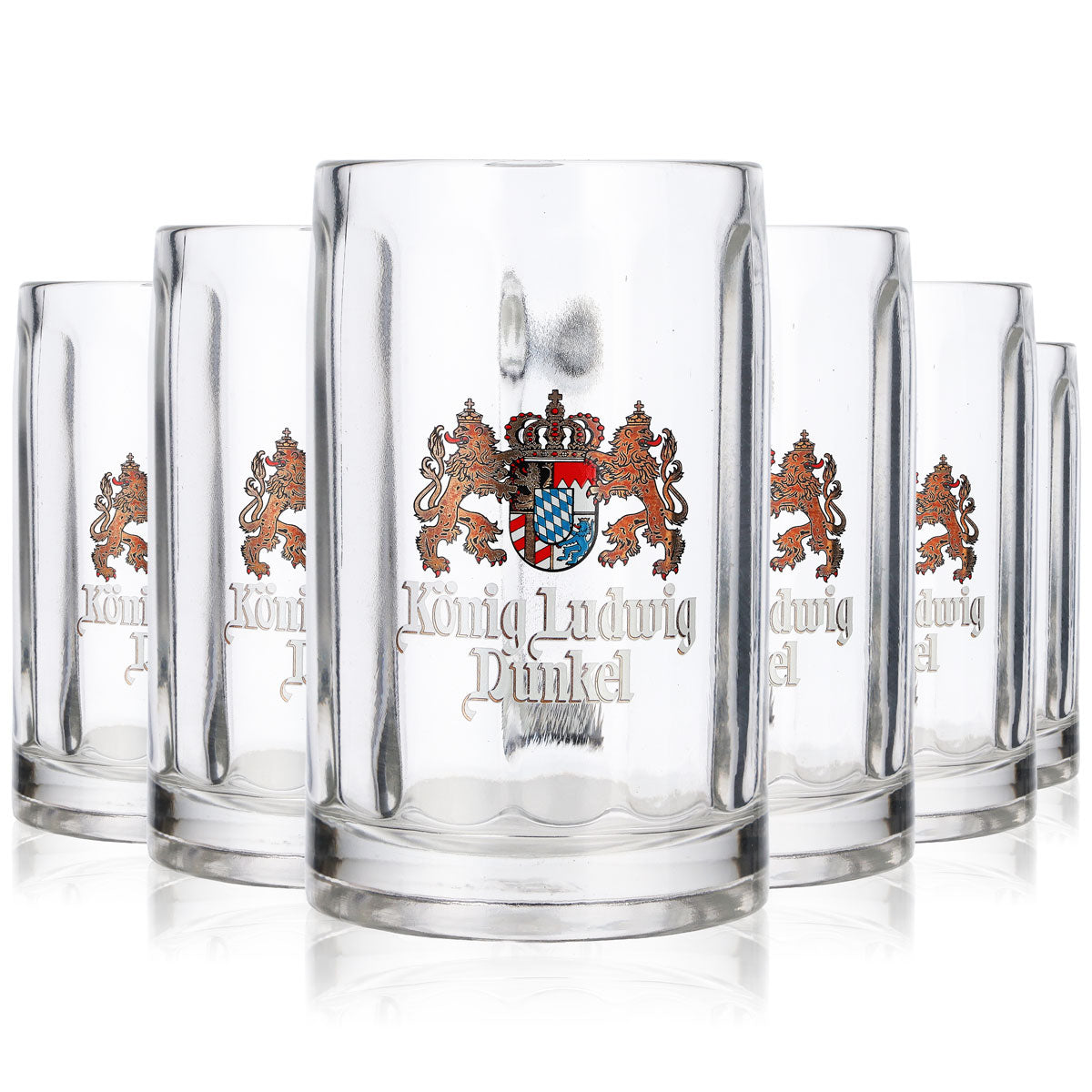 6x König Ludwig Bierglas Seidel Krüge 0,3l Krug weiße Schrift Rastal Glückauf – Ansicht 7