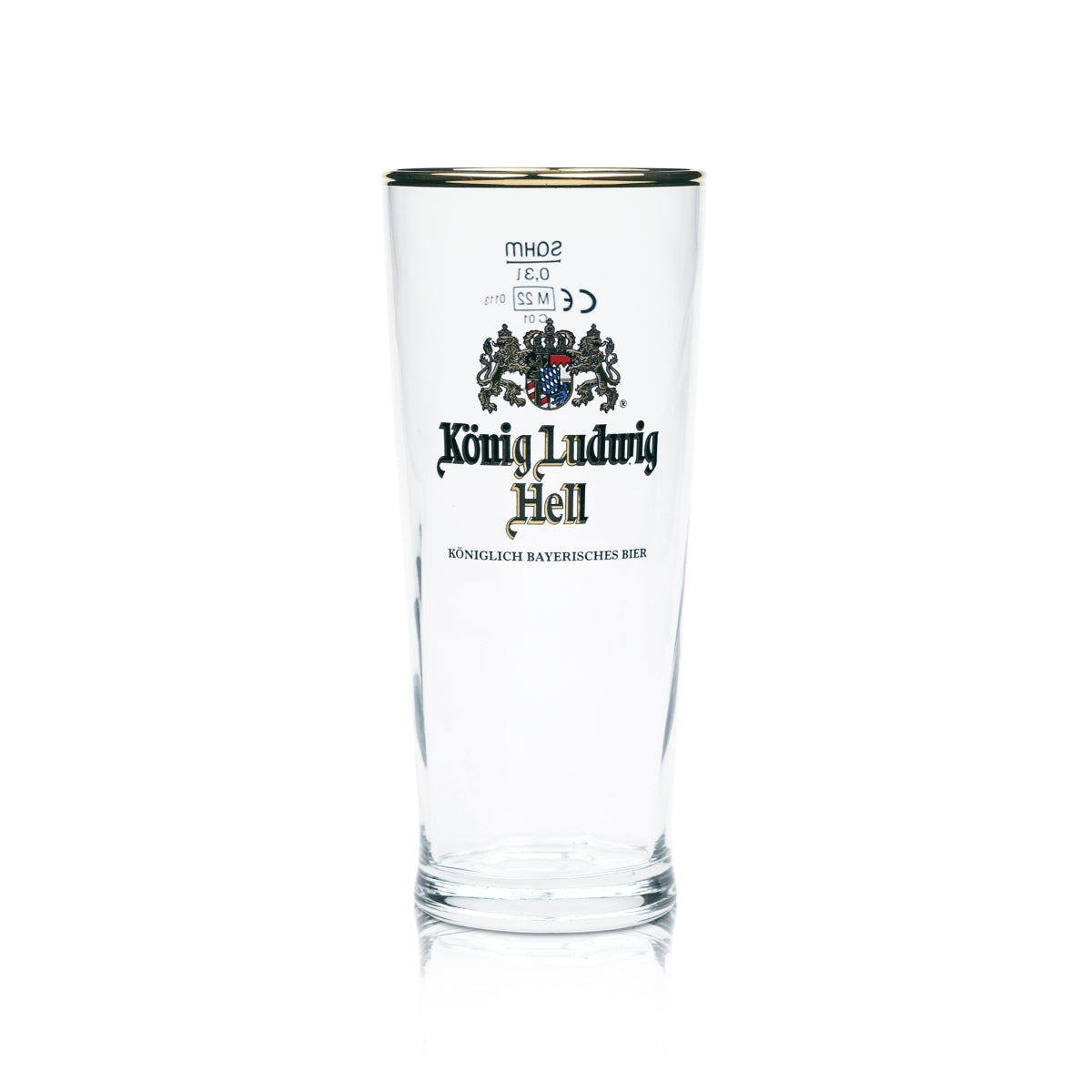 6x König Ludwig Hell Bier Glas 0,3l Becher Germania Goldrand Sahm Relief Gläser – Ansicht 2