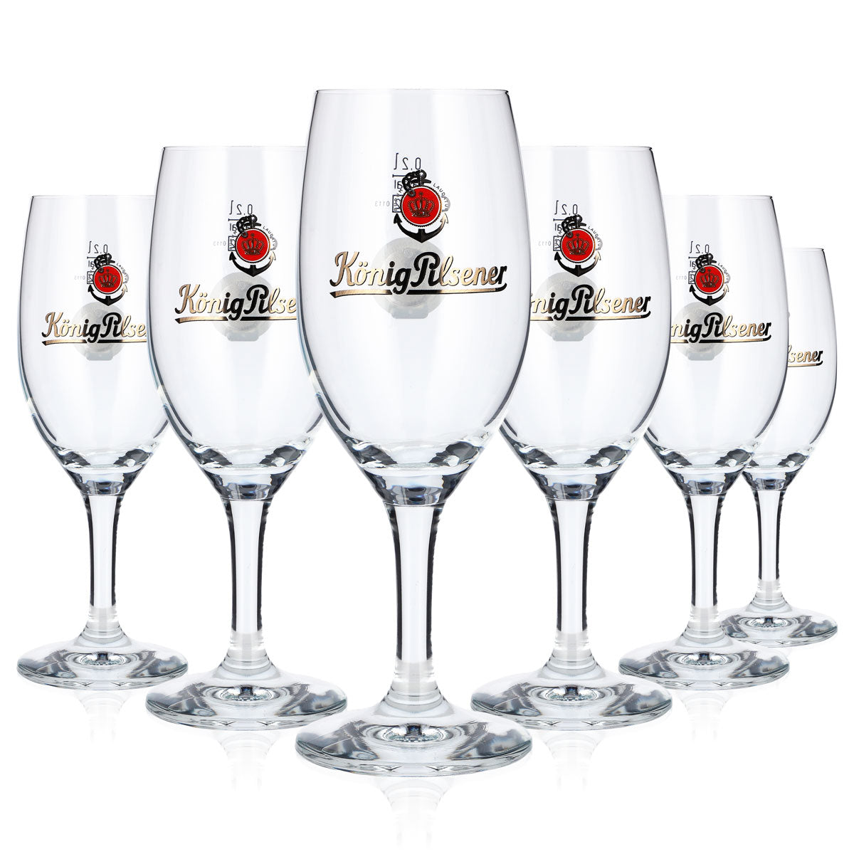 6x König Pilsener Bier Glas 0,2l Pokal NFC Tag Rastal Tulpe Bierglas (6er Set)