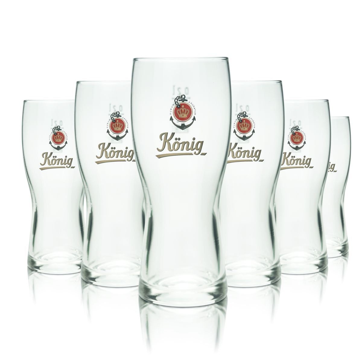 6x König Pilsener Bierglas 0,2l Bierpokal Pilsglas Gläser Set Curve Cup Brauerei