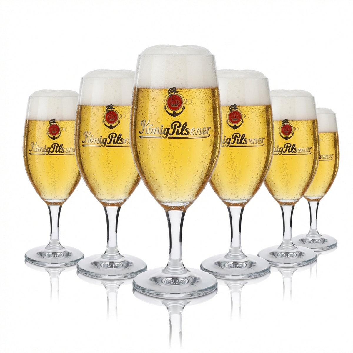 6x König Pilsener Bierglas 0,4l Pilsener Pokal Tulpe Gläser Set Brauerei Gastro