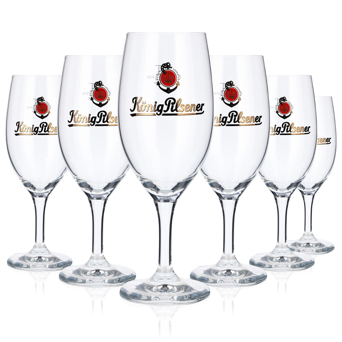 6x König Pilsener Bierglas Glas Gläser 0,3l Pokal Logo Anker Köpi – Ansicht 5