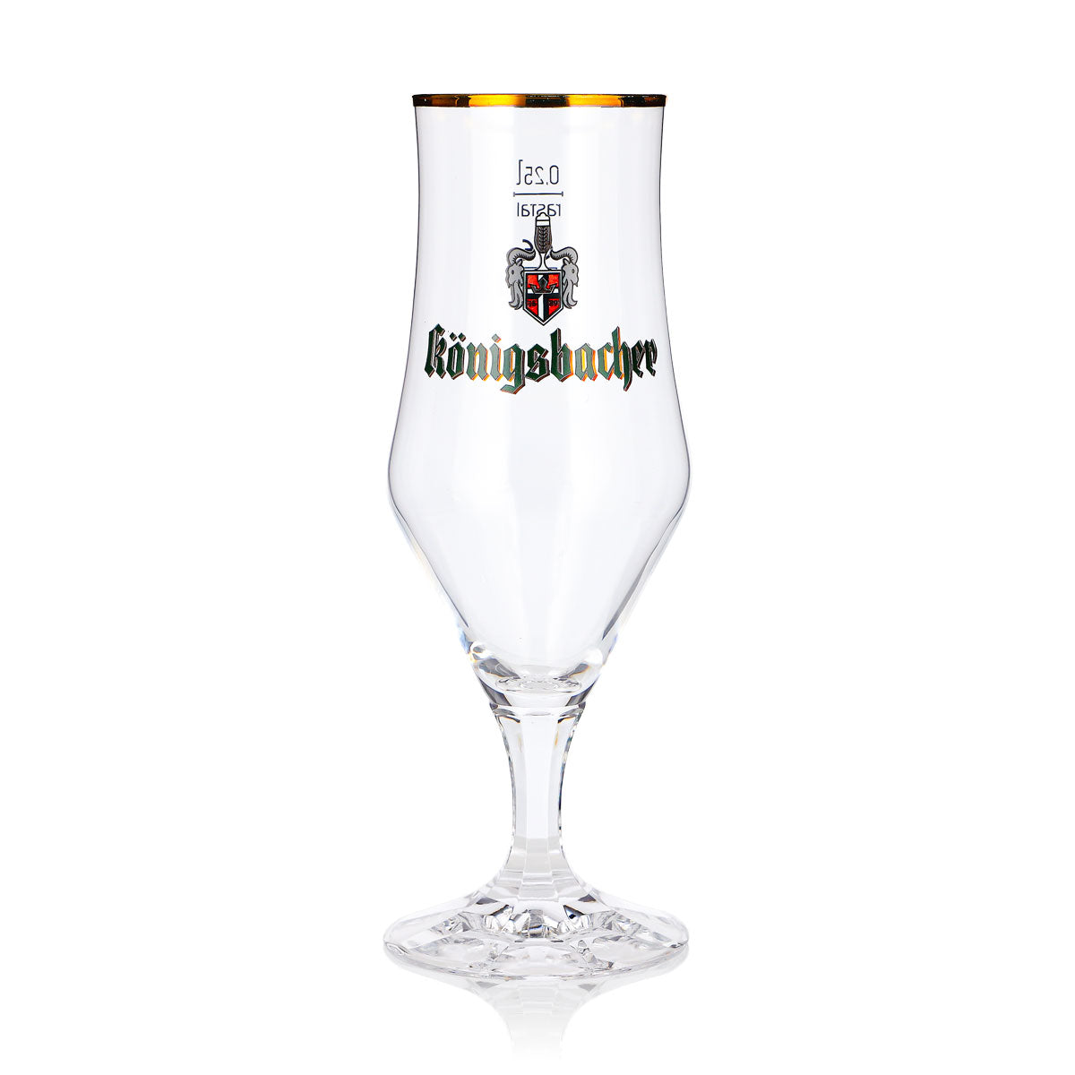 6x Königsbacher Bier Glas 0,25l Kelch Goldrand Rastal Pokal (6er Set) – Ansicht 2