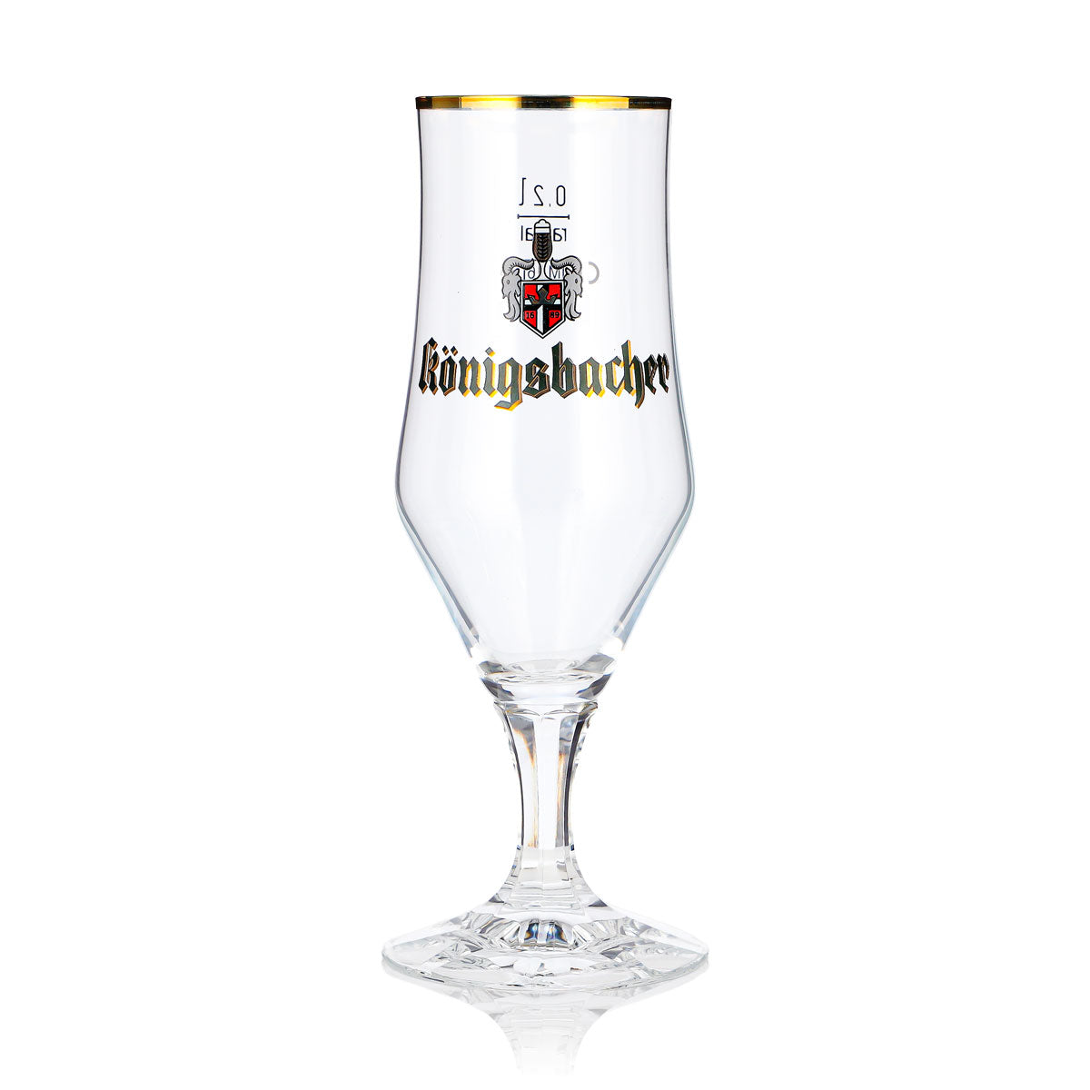 6x Königsbacher Bier Glas 0,2l Kelch Goldrand Rastal Pokal (6er Set) – Ansicht 2