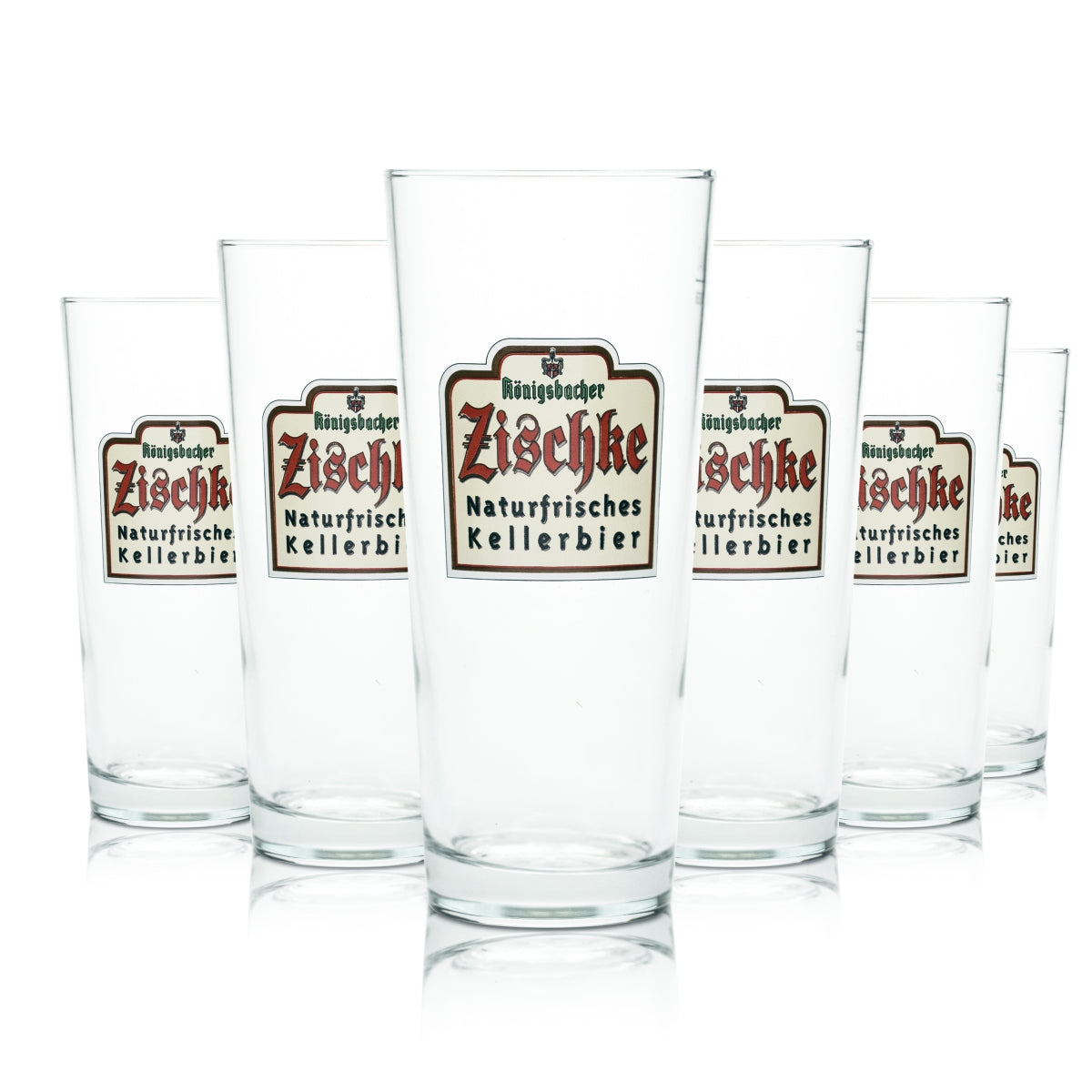 6x Königsbacher Zischke Glas 0,4l Bier Stange Pokal Gläser Kellerbier Brauerei