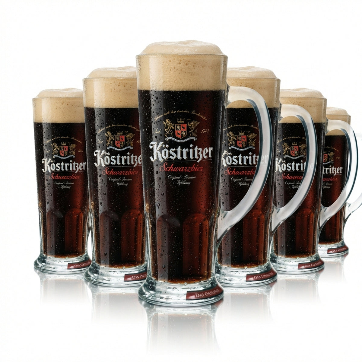 6x Köstritzer Bier Glas 0,3l Krug "Schwarzbier" Sahm Seidel Gläser Krüge Brauer