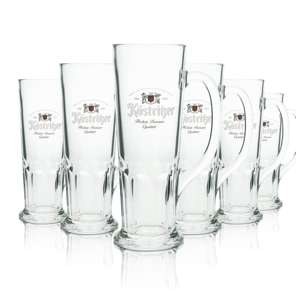 6x Köstritzer Bier Glas Krug 0,5l Sahm