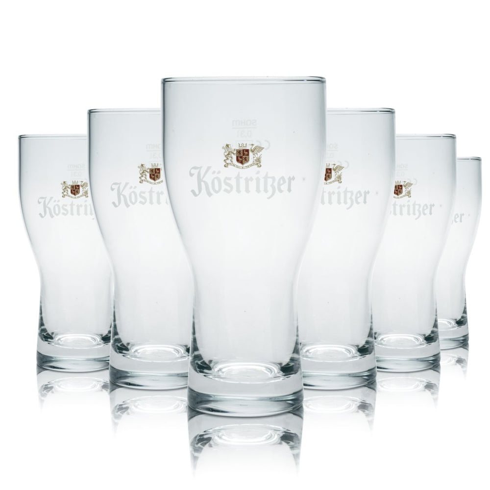 6x Köstritzer Bierglas 0,3l Willi Becher Pokalglas Gläser Set Brauerei Gastro