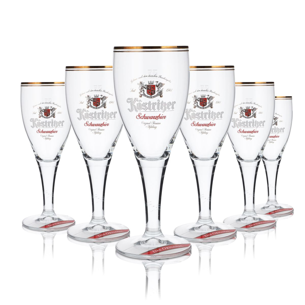 6x Köstritzer Glas 0,3l Pokalglas Biergläser Set Schwarzbier Original Brauerei