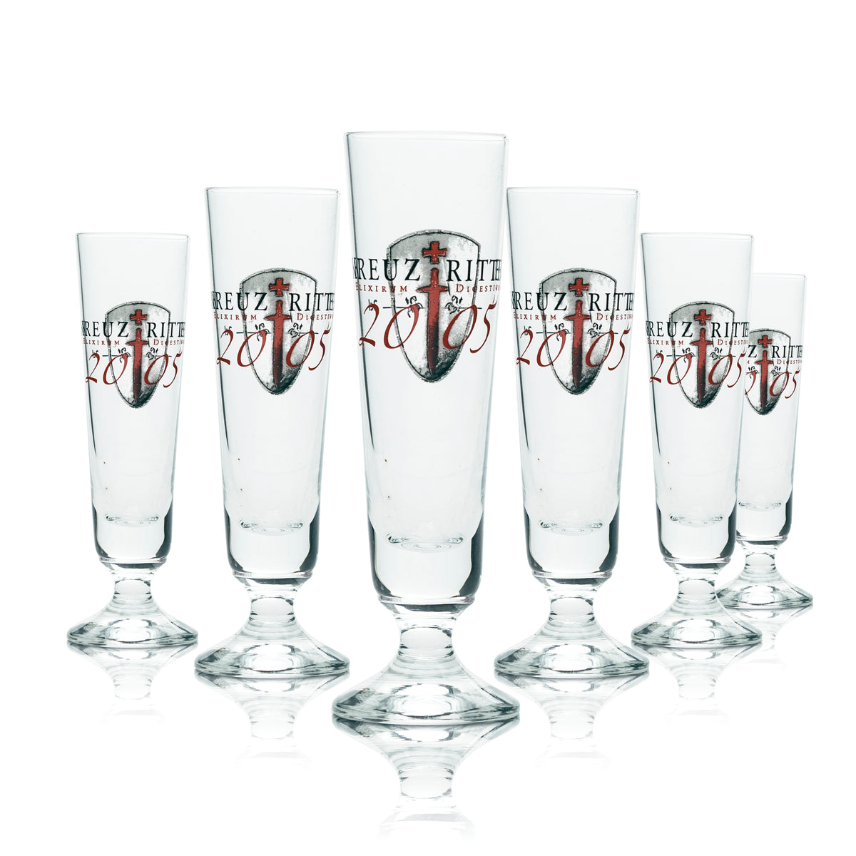 6x Kreuzritter Elixirum Digestivum Glas Schnaps 2cl Stamper Kurze Shots Gläser – Ansicht 4