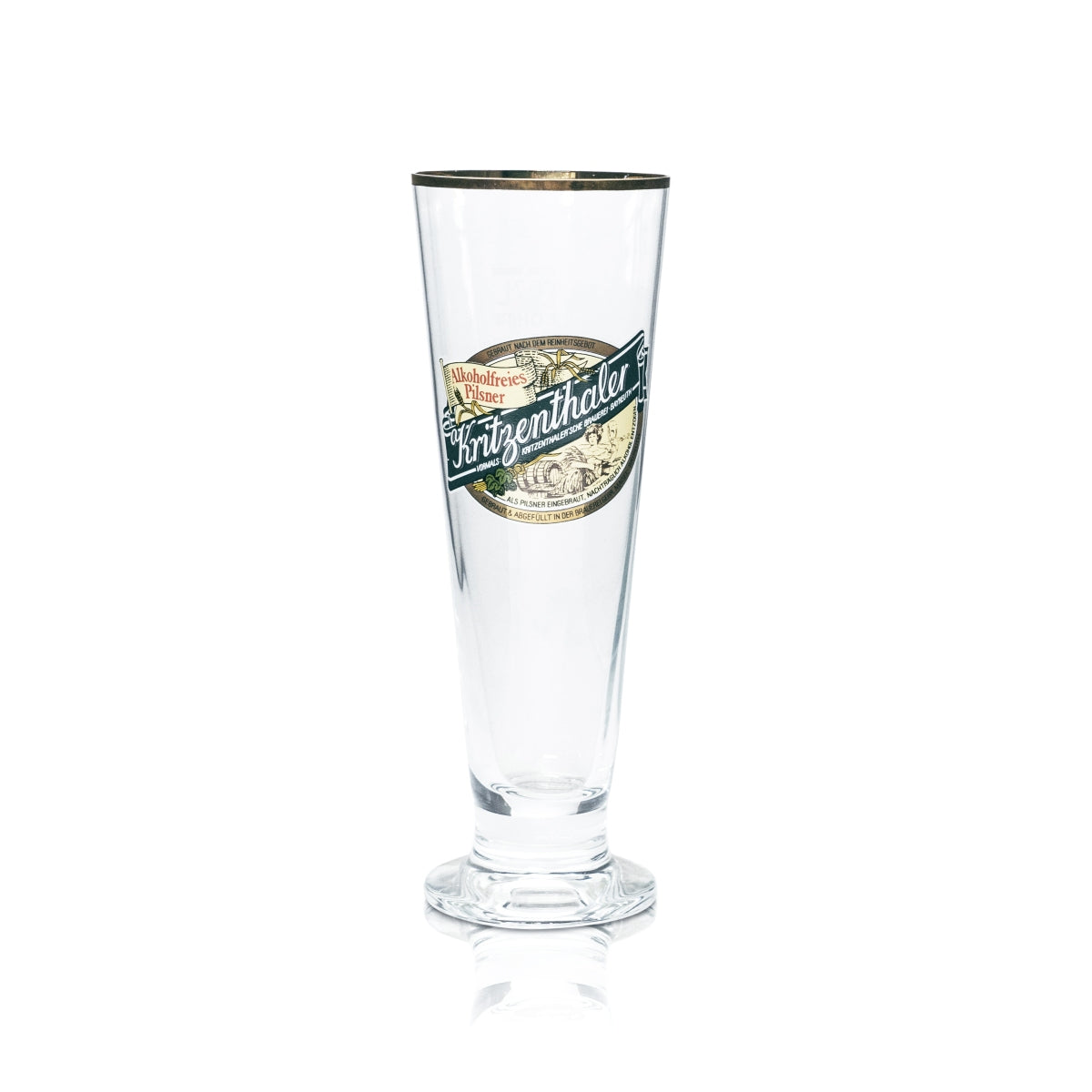 6x Kritzenthaler Bier Glas 0,2l Tulpe Pokal Goldrand Gläser Alkoholfrei Gastro – Ansicht 4