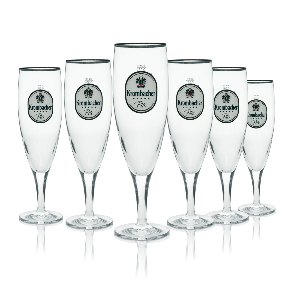 6x Krombacher Bier Glas 0,25l Exklusivpokal Sahm