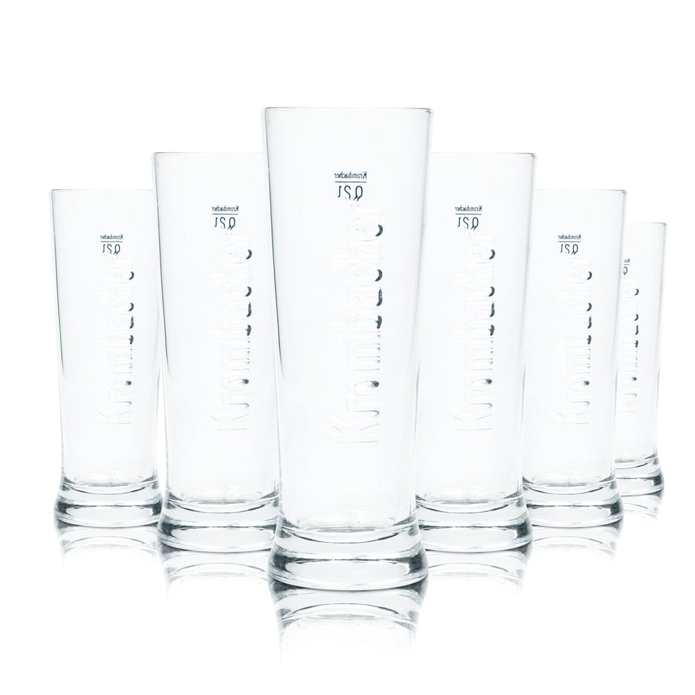 6x Krombacher Bier Glas 0,2l Becher Star Cup Sahm Relief Gläser Kontur Brauerei