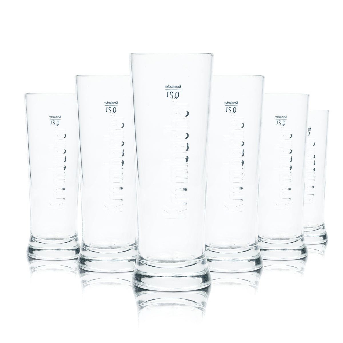 6x Krombacher Bier Glas 0,2l Becher Star Cup Sahm Relief Gläser Kontur Brauerei