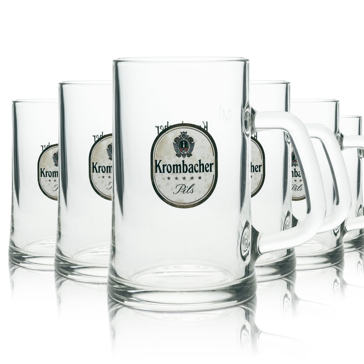 6x Krombacher Bier Glas Krug 0,4l Sahm Eine Perle der Natur