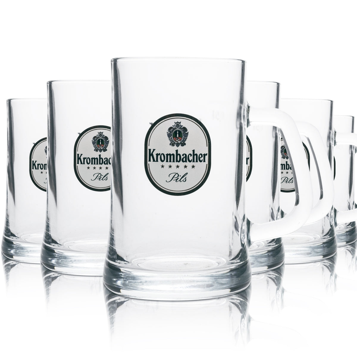 6x Krombacher Bier Glas Krug 0,5l "Eine Perle der Natur" Sahm