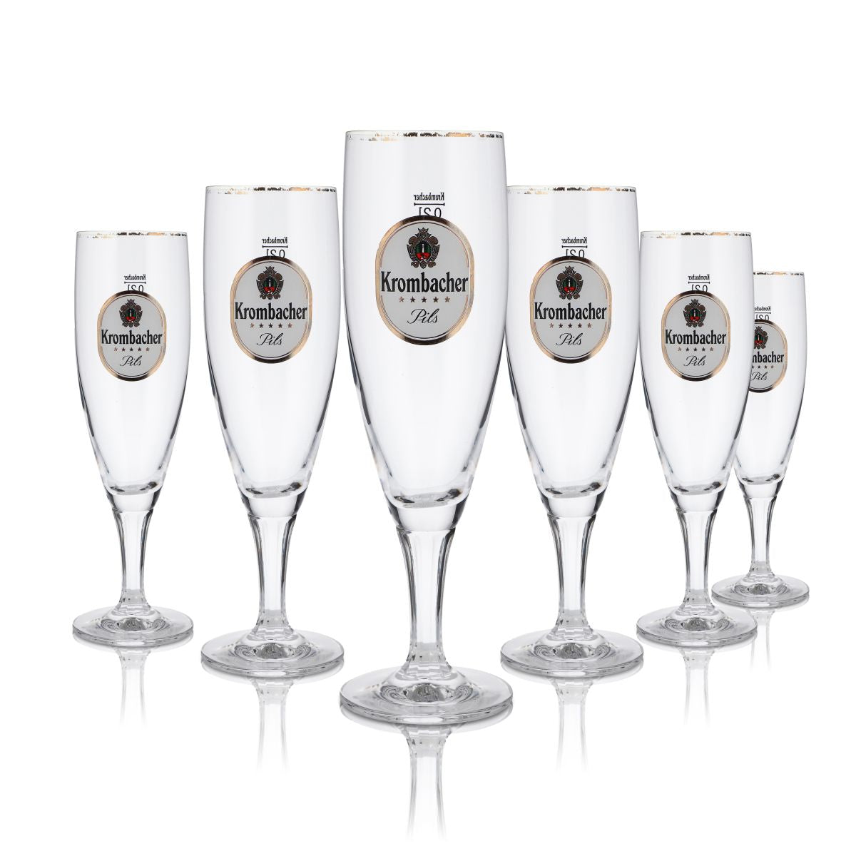 6x Krombacher Glas 0,2l Pokalglas Pilstulpe Bier Gläser Set Exklusivpokal B-Ware