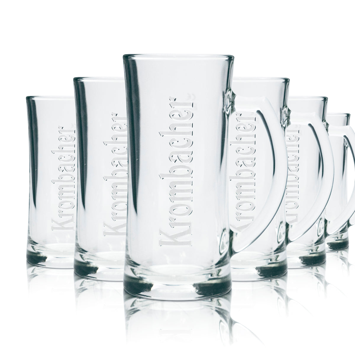 6x Krombacher Glas 0,3l Bier Krug Humpen Seidel Kontur Relief Gläser Gastro Bar – Ansicht 4
