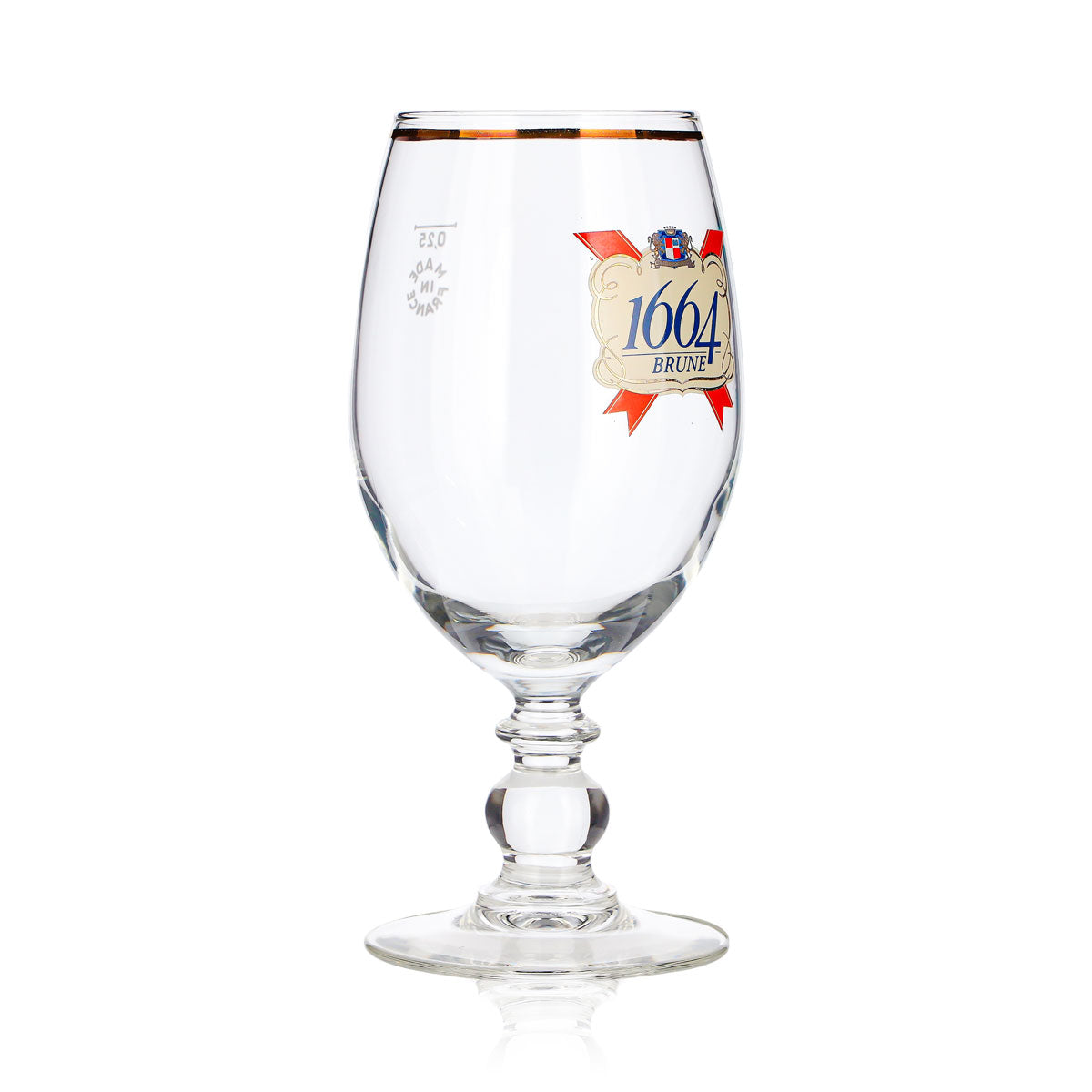 6x Kronenbourg 1664 Bier Glas 0,25l Pokal/Schwenker Goldrand – Ansicht 4