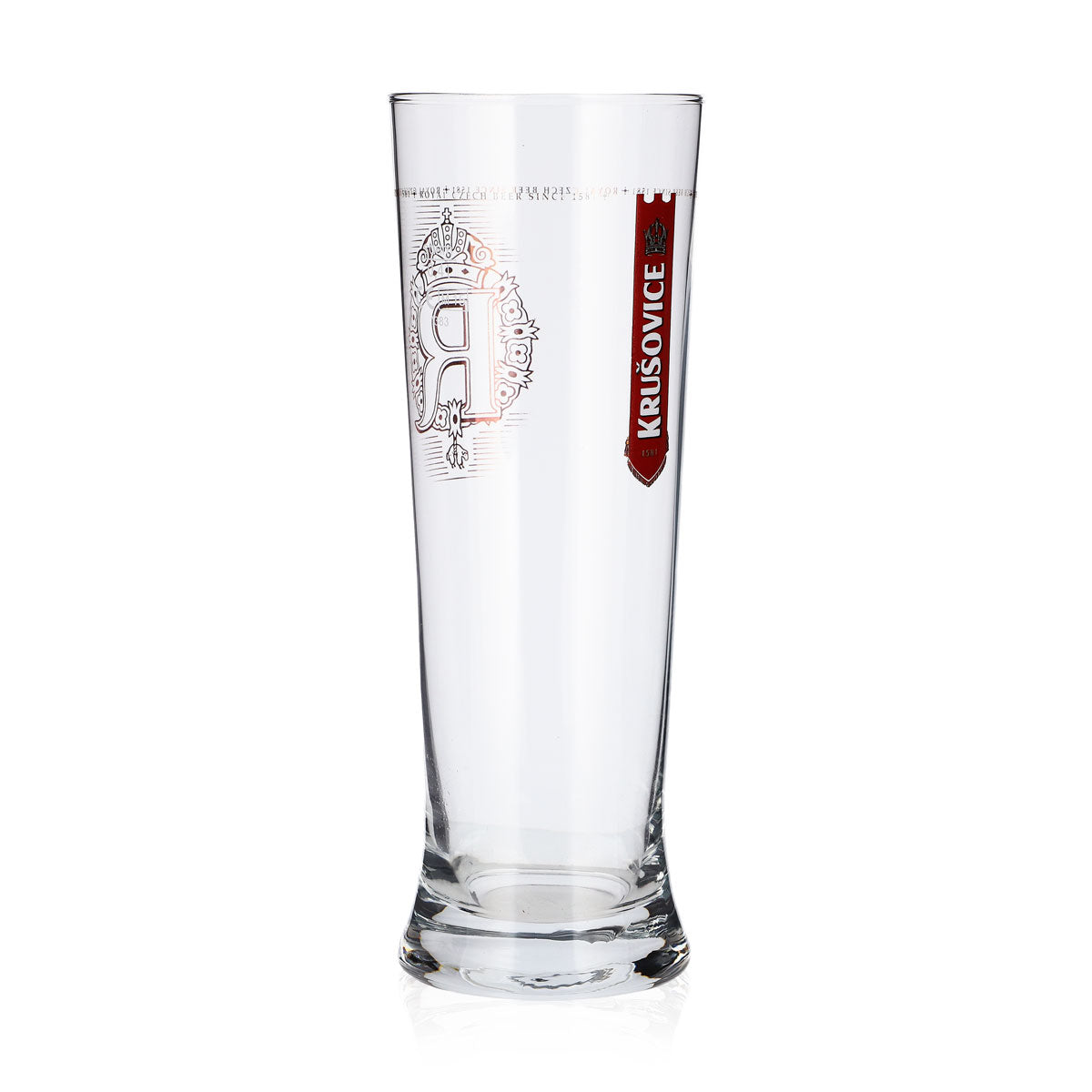 6x Krusovice Bier Glas 0,4l Pokal Becher zwei rote Logos Sahm – Ansicht 3