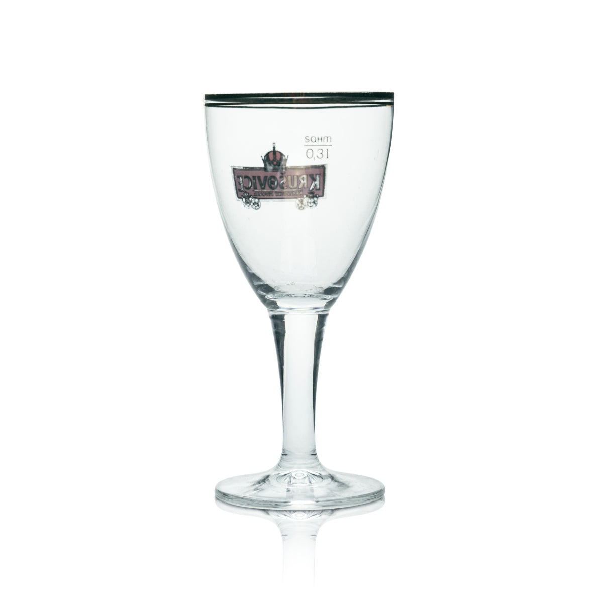 6x Krusovice Glas 0,3l Bier Pokal Kelch Gläser Goldrand Czeck Dunkel Schwarzes – Ansicht 4