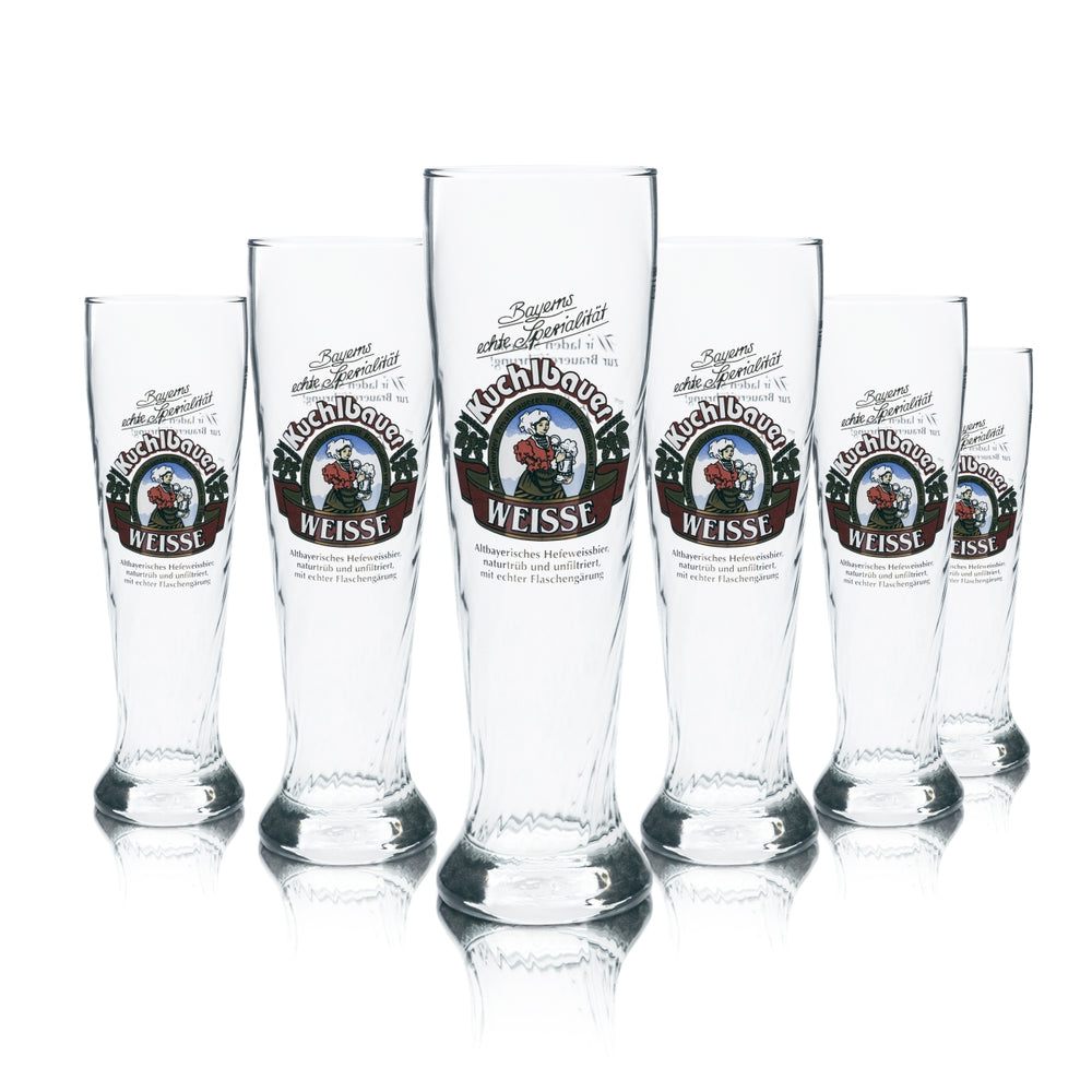 6x Kuchlbauer Weisse Glas 0,5l Weißbier Hefe Kristall Weizen Kontur Gläser Bayern