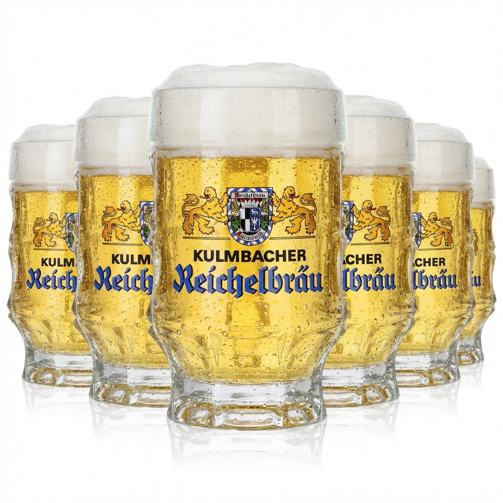 6x Kulmbacher Reichelbräu Bier Glas Bierseidel Humpen 0,25l Krug