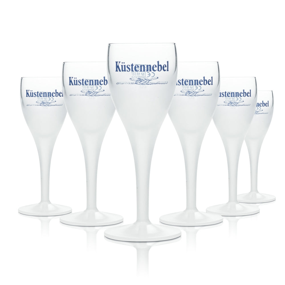 6x Küstennebel Glas Schnaps Gläser Shot Minipokal 2cl/4cl matt Milchglas frosted
