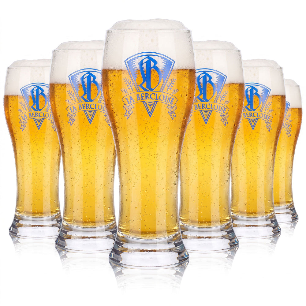 6x La Bercloise Bier Glas 0,25l Weizenglas Durobor Brasserie (6er Set)
