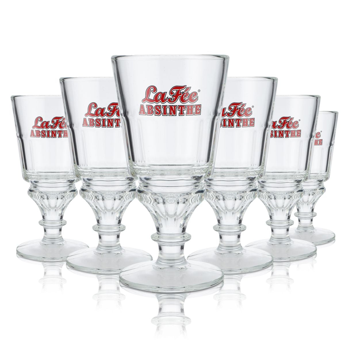 6x La Fee Absinth Glas 0,3l Kontur Reliefschliff Longdrink CocktailGläser Set