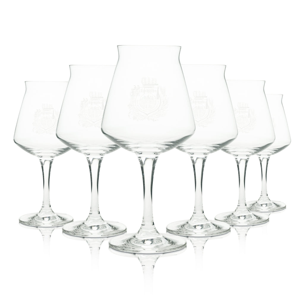 6x Landskron Bier Glas Gourmetglas 0,3l Logo weiß Rastal
