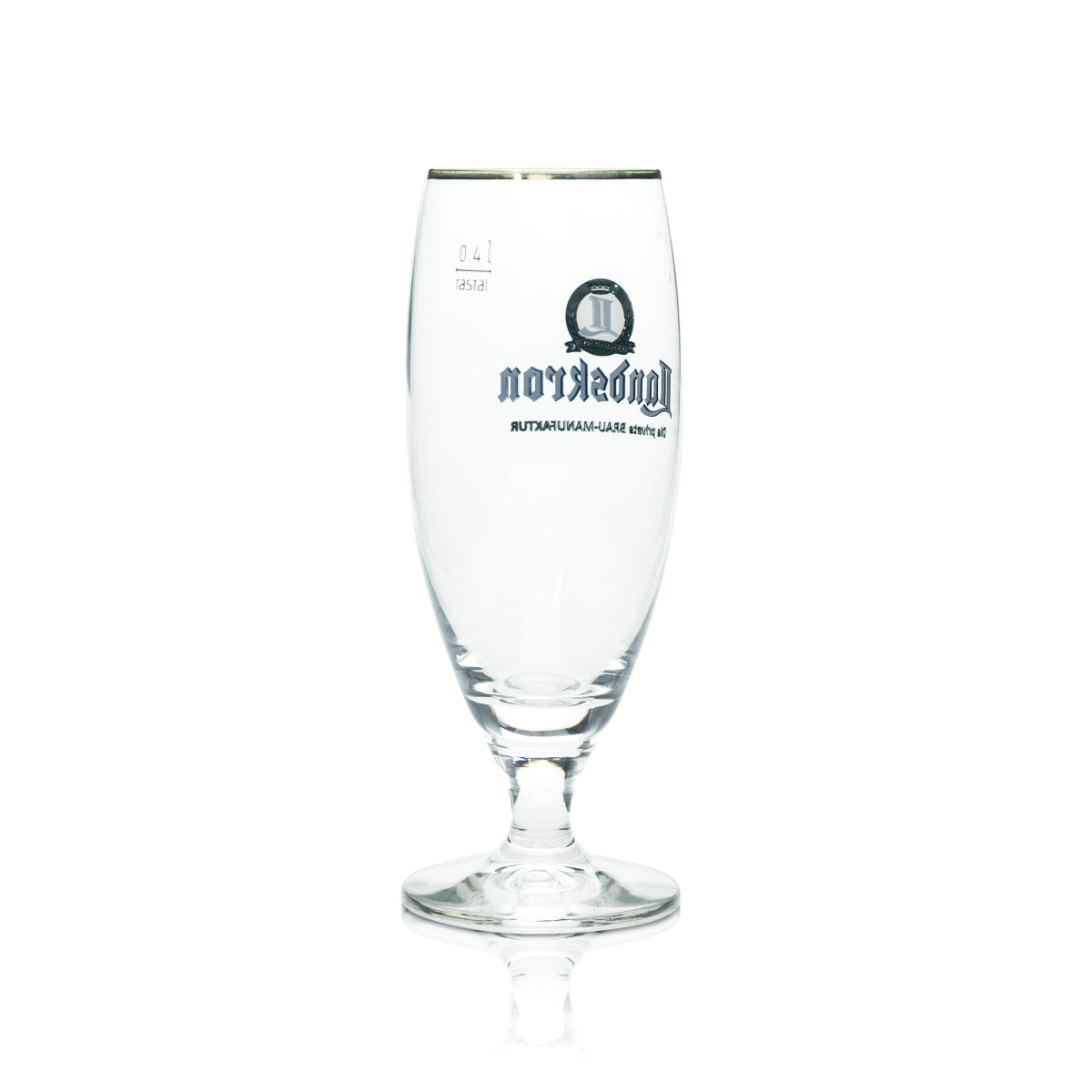 6x Landskron Bier Glas Pokal 0,4l Goldrand Rastal Tulpe Stiel Gläser Brauerei – Ansicht 3