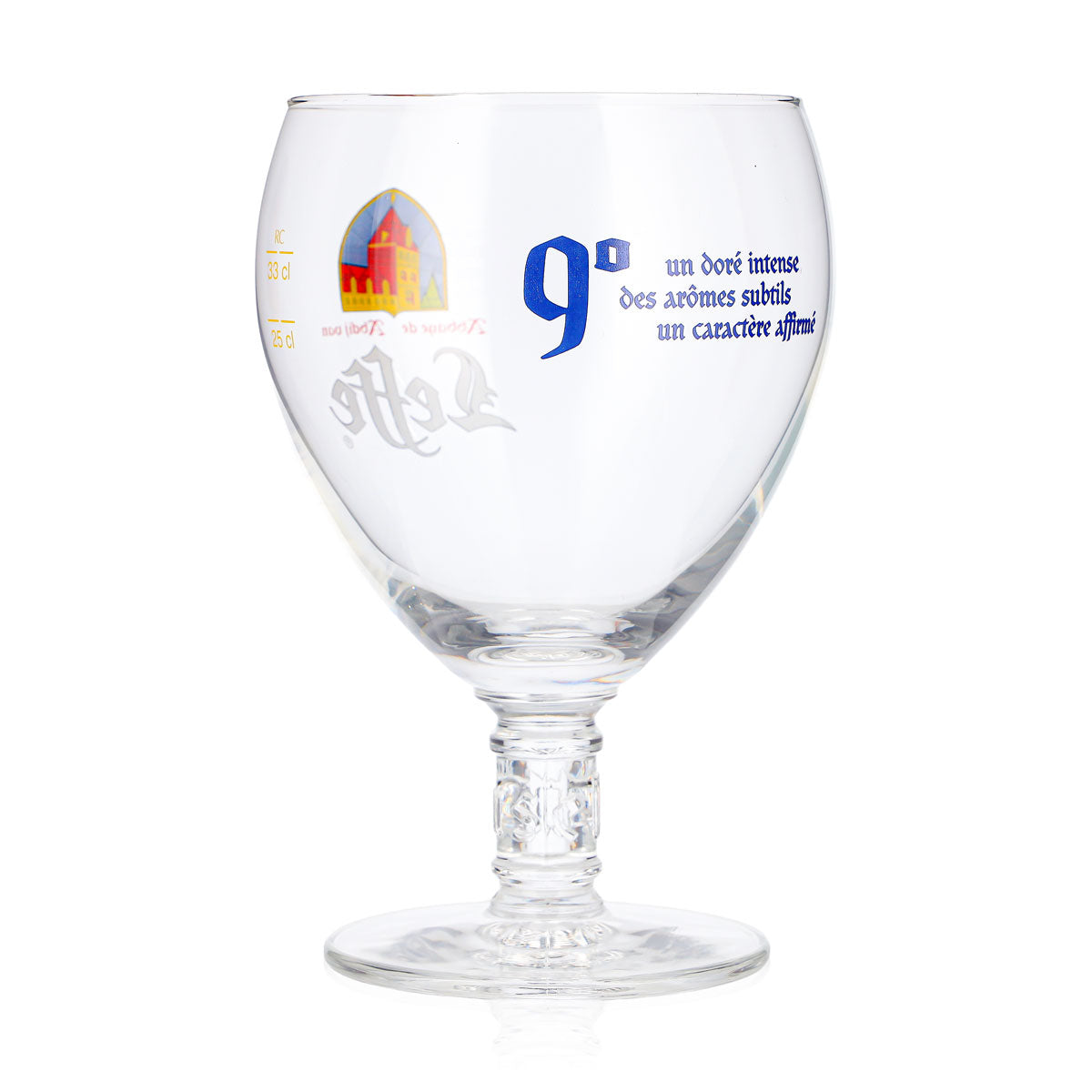 6x Leffe Bier Glas 0,33l Tulpe Rückseite Blaue Schrift Pokal Bierglas (6er Set) – Ansicht 4