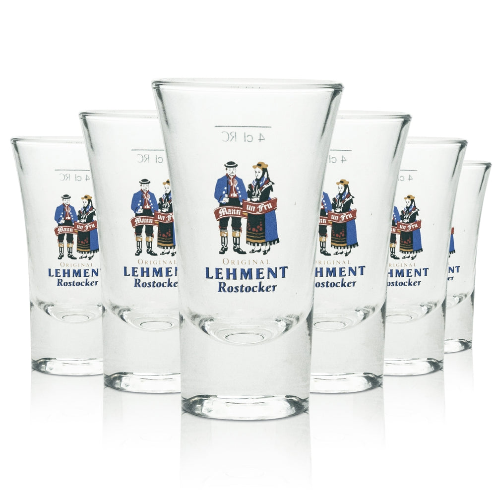 6x Lehment Schnaps Glas Shot Mann un Frau 4cl