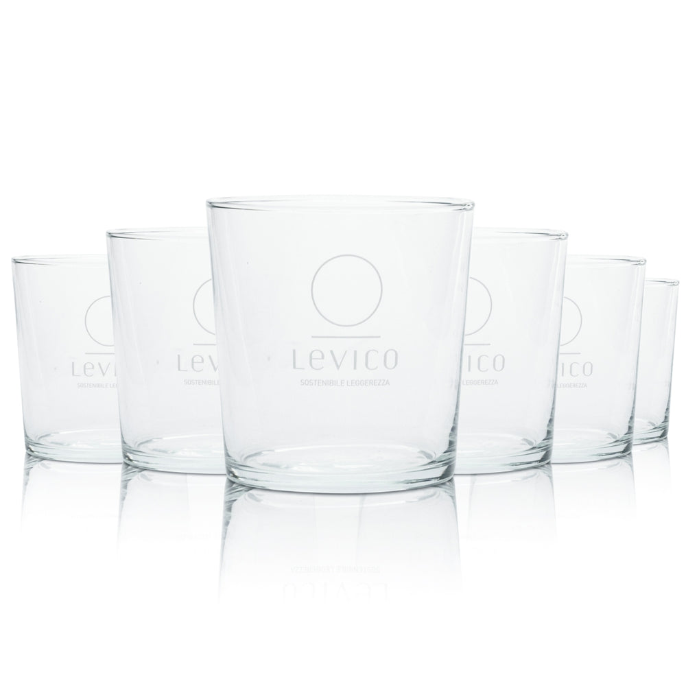 6x Levico Wasser Glas 0,2l Tumbler Becher Soda Mineral Saft Gläser Quelle Acqua