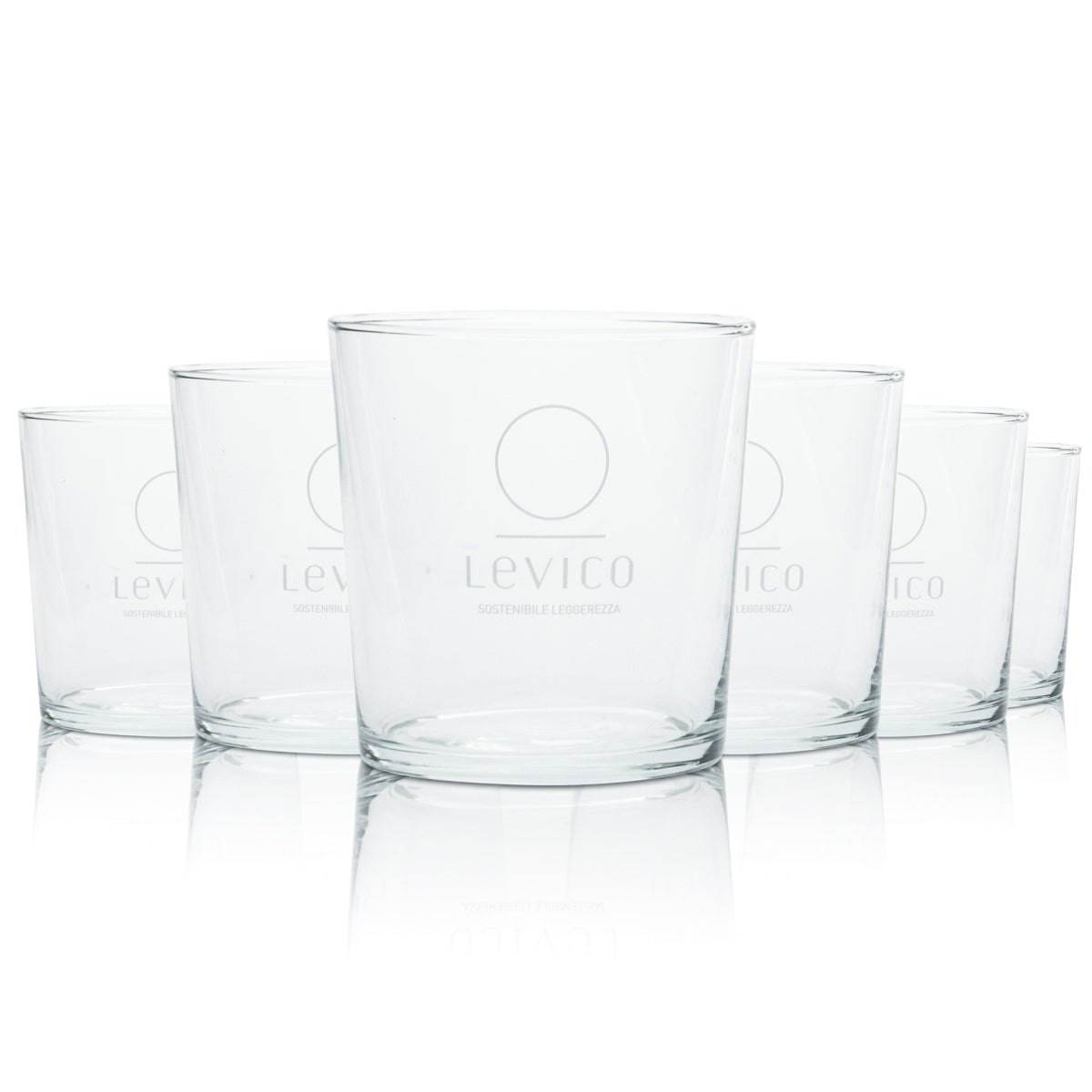 6x Levico Wasser Glas 0,2l Tumbler Becher Soda Mineral Saft Gläser Quelle Acqua
