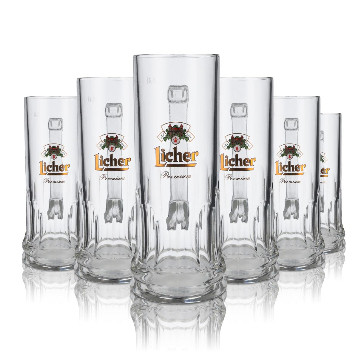6x Licher Bier Glas 0,4l Bier Bierglas Krug Humpen Exlusive Seidel