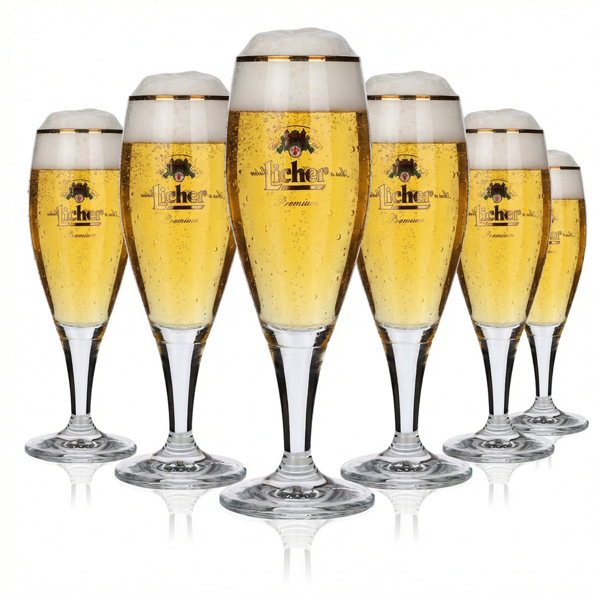 6x Licher Glas 0,2l Gläser Bier Pokal Noblesse Burg Pokal Tulpe