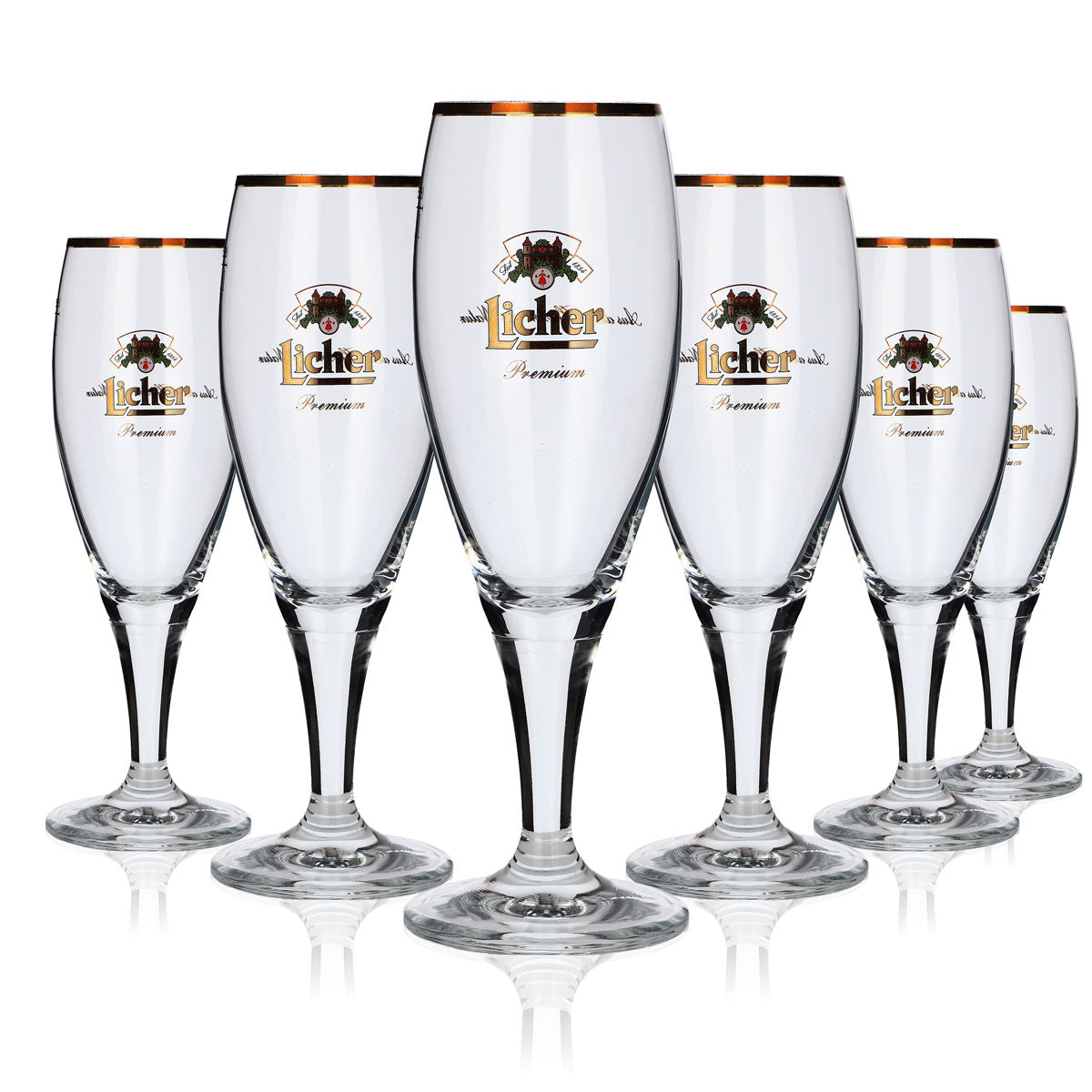 6x Licher Glas 0,2l Gläser Bier Pokal Noblesse Burg Pokal Tulpe – Ansicht 5