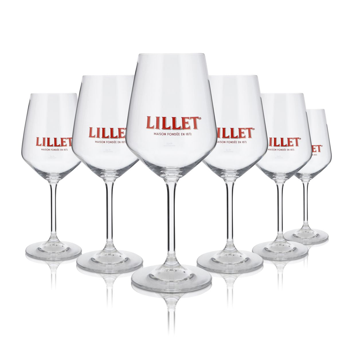 6x Lillet Stielgläser Set 0,46 l – Original mit 4 cl Eichstrich für Aperitif & Tonic – Ansicht 2