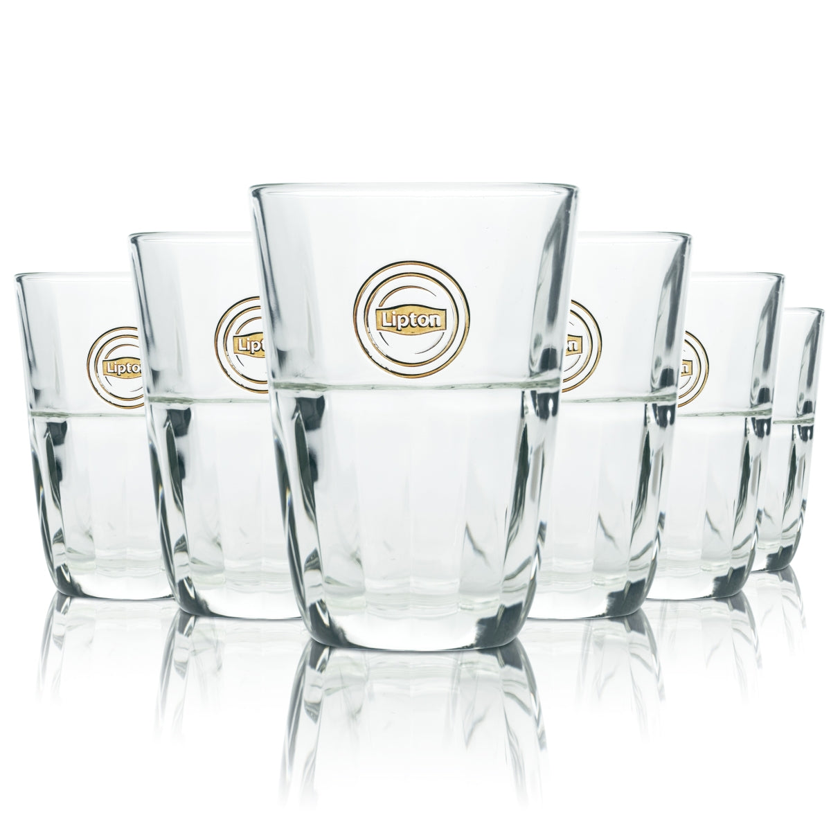 6x Lipton Eistee Glas 0,35l Becher Tumbler Longdrink Kontur Gläser Gastro Bar