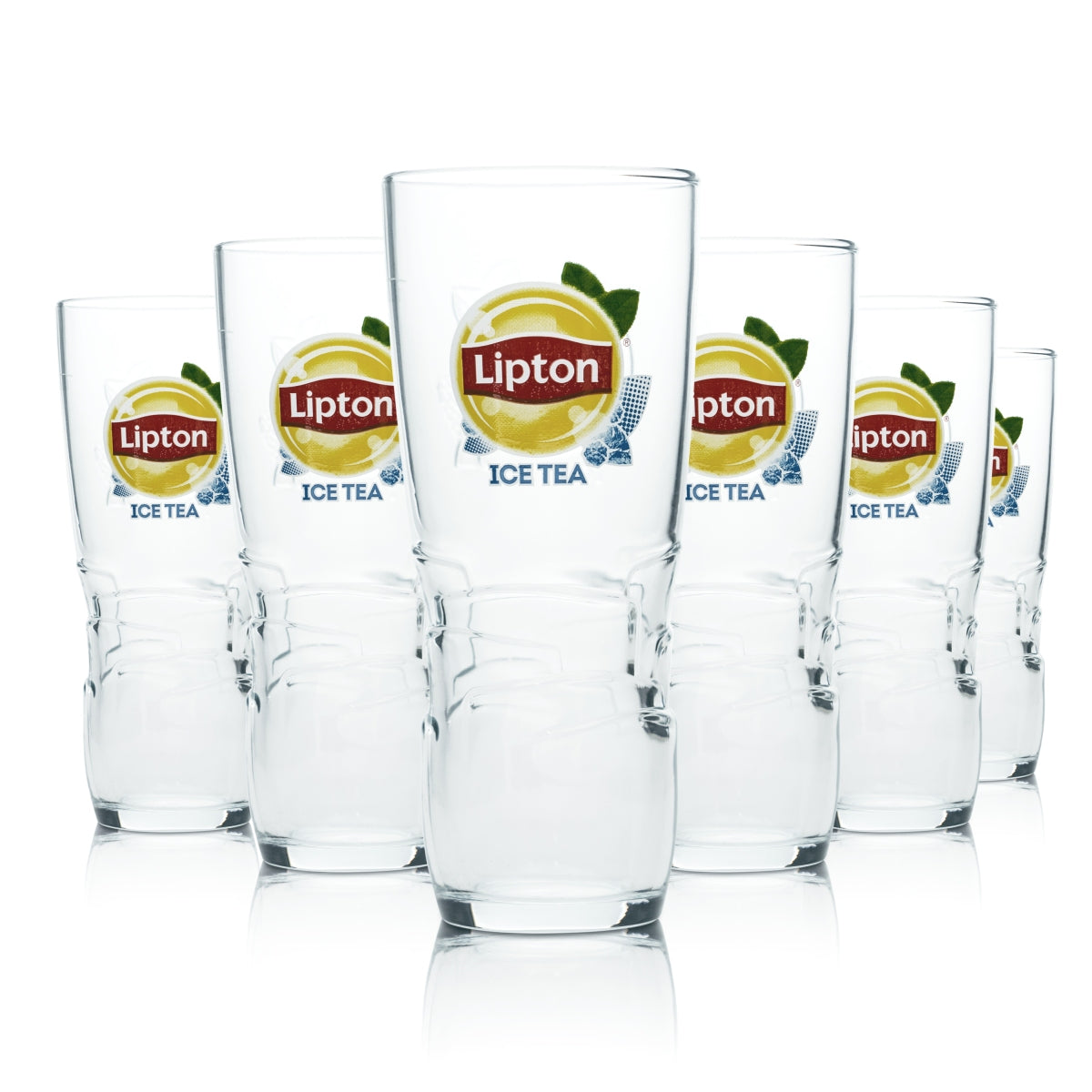 6x Lipton Eistee Glas 0,3l Becher Kontur Longdrink Cocktail Gläser Gastro Bar