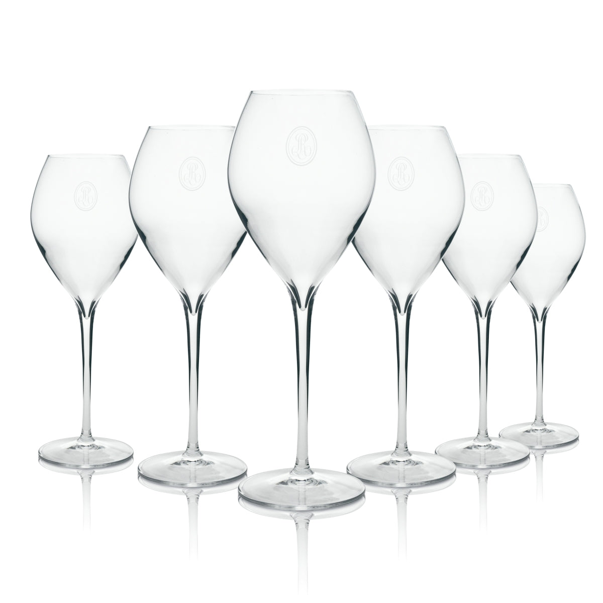 6x Louis Roederer Champagner Glas Flöte dickbauchig mit Logo
