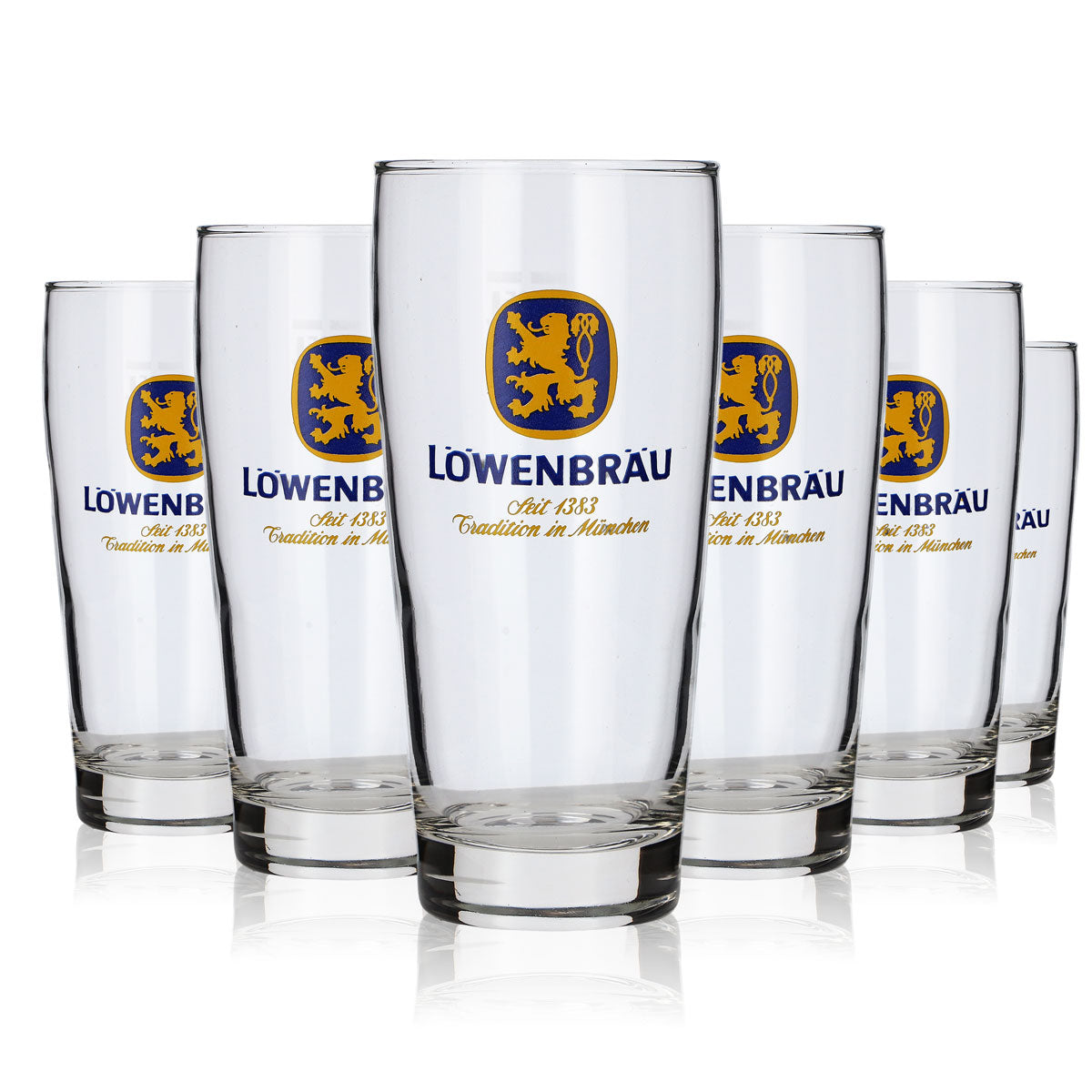 6x Löwenbräu Glas 0,25l Willibecher Biergläser Set Helles Brauerei Bayern Gastro – Ansicht 5